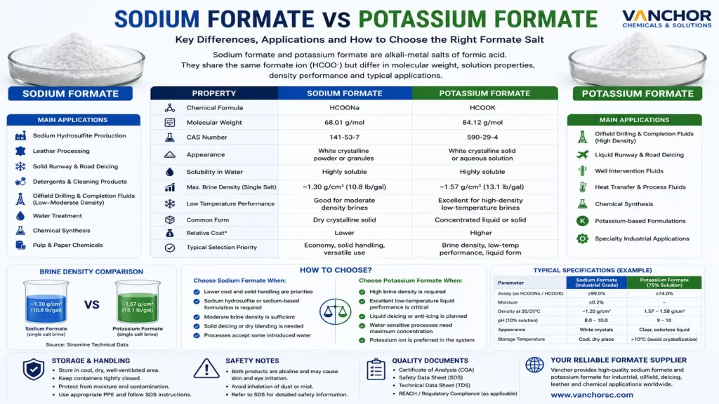 Sodium Formate vs Potassium Formate