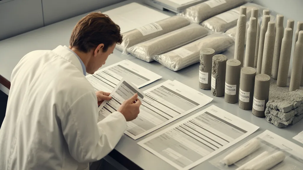 QA review of generic mortar samples, test specimens, and technical documents