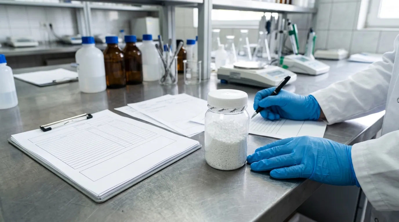 Quality-control review of a sealed soda ash sample and generic technical documents