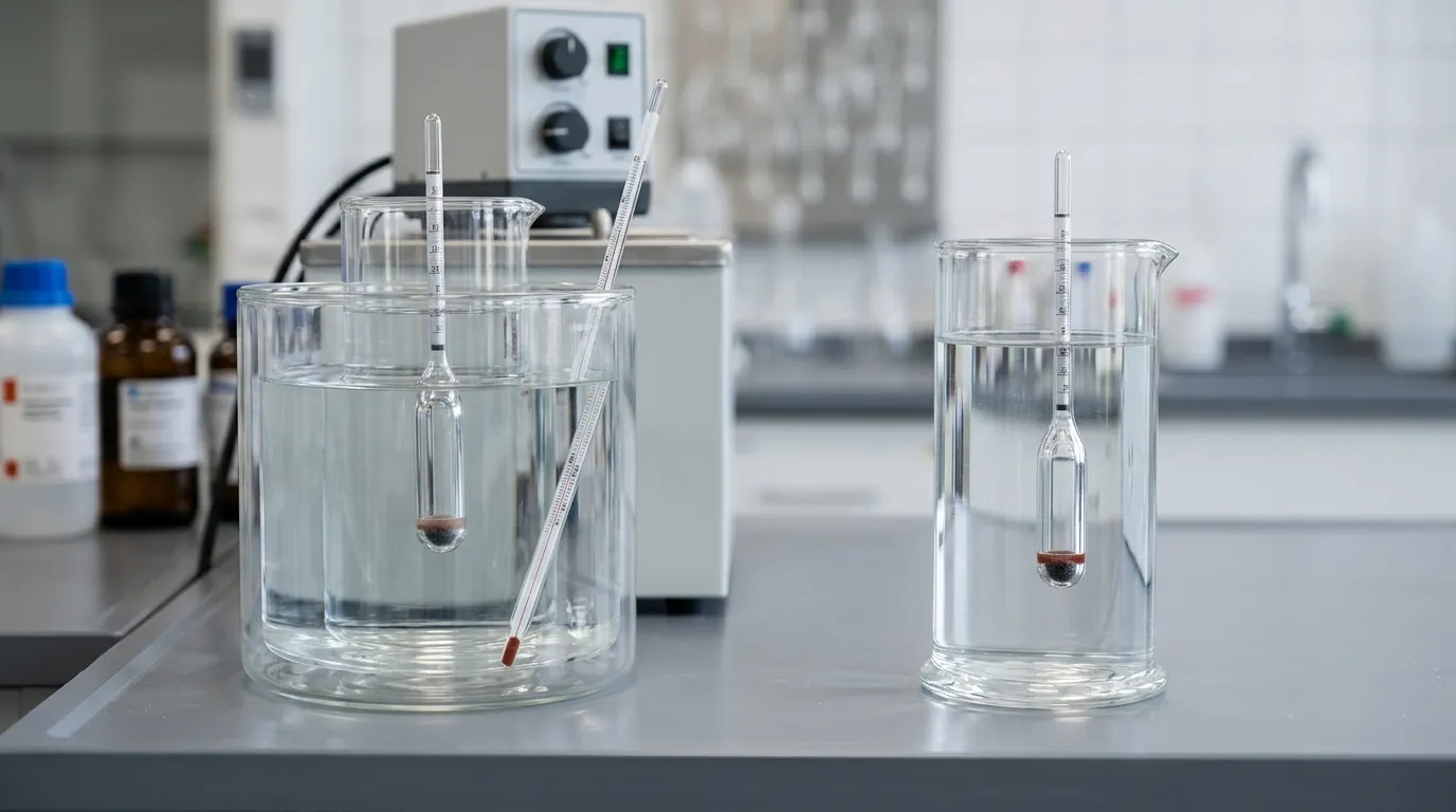 Two sodium formate brine vessels shown under different temperature conditions